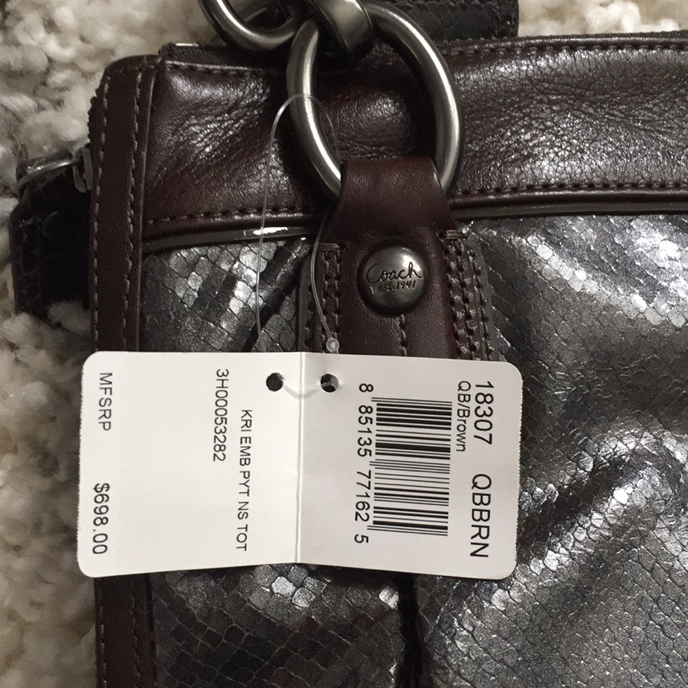 Coach Kristin Embossed Python Tote - Picture 3 of 8
